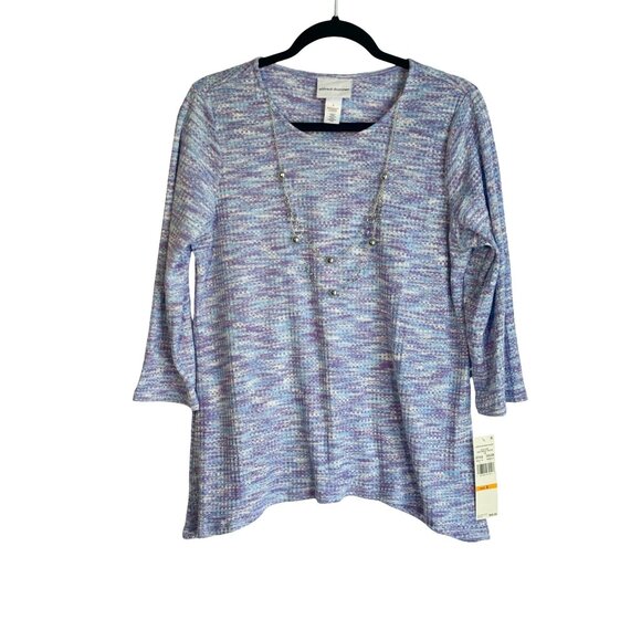 Alfred Dunner 3/4 Sleeve Textured Knit Top Womens Small New - Picture 1 of 6